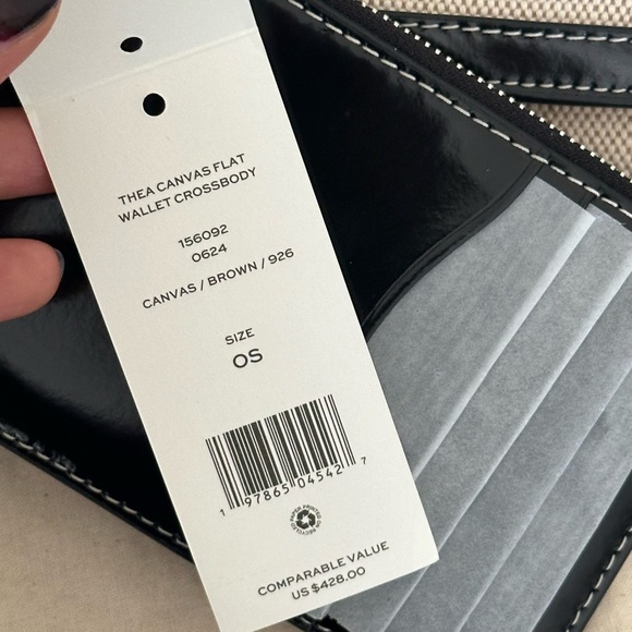 New Tory Burch THEA CANVAS FLAT WALLET CROSSBODY - Picture 5 of 10